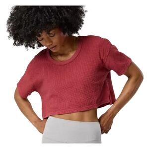 Aerie Summer Burgundy Boxy Super-Crop Tee